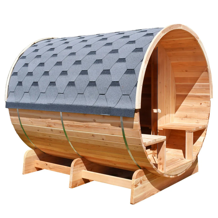 ALEKO 6-8 Person Outdoor/Indoor Red Cedar Barrel Sauna