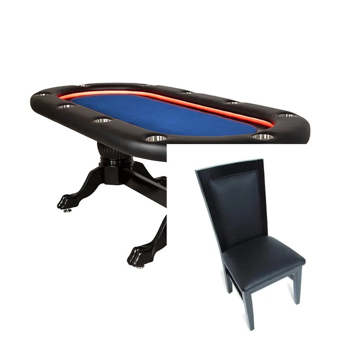 BBO Elite Alpha (LED) Oval Poker Table Set With Chairs