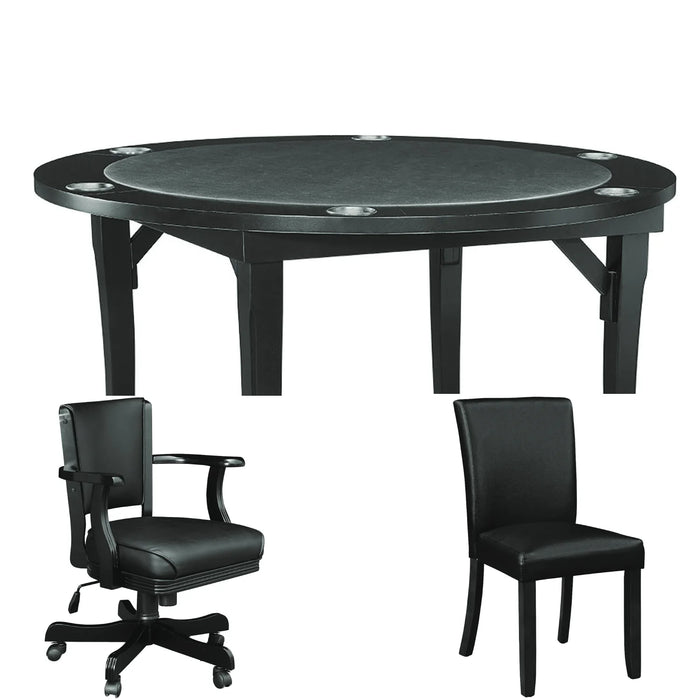 RAM Game Room 48" Round Folding Poker Table Set With Chairs