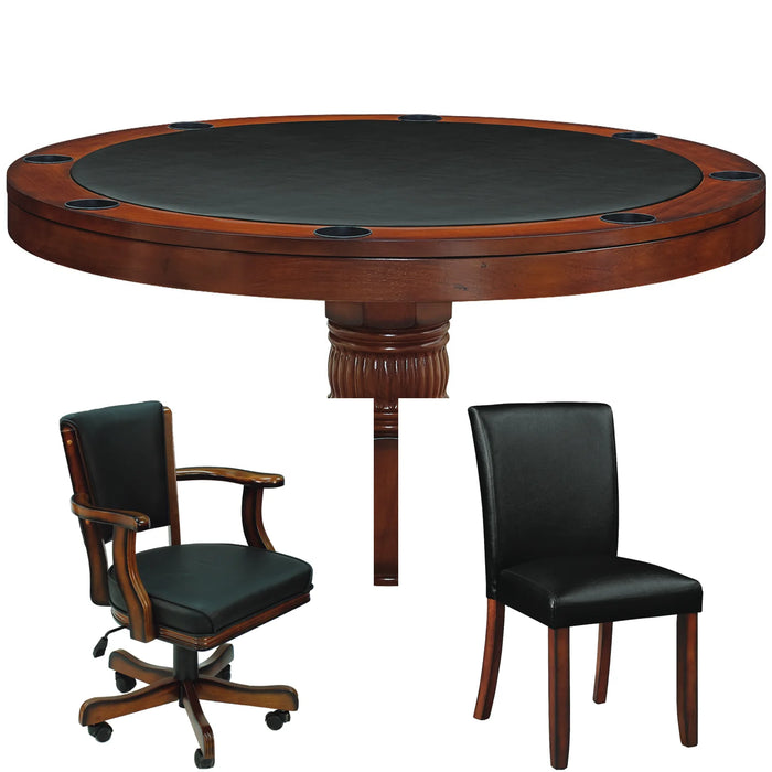 RAM Game Room 48" 2 in 1 Convertible Round Poker Table Set With Chairs