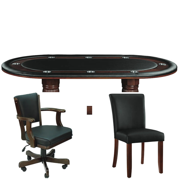 RAM Game Room 84" Texas Holdem Oval Poker Table Set With Chairs