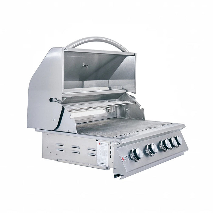 RCS Premier 32 Inch 4-Burner Built-In Gas Grill With Rear Infrared Burner & Blue LED