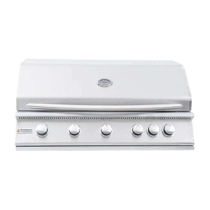 RCS Premier 40 Inch 5-Burner Built-In Gas Grill With Rear Infrared Burner