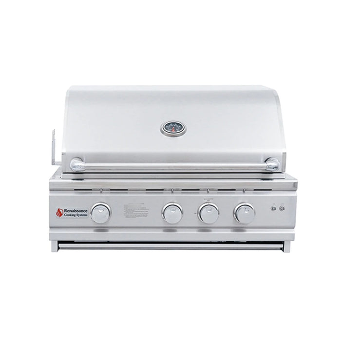 RCS Cutlass Pro 30 Inch Built-In Gas Grill With Rear Infrared Burner & Blue LED