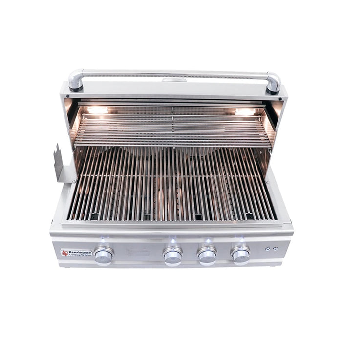 RCS Cutlass Pro 30 Inch Built-In Gas Grill With Rear Infrared Burner & Blue LED