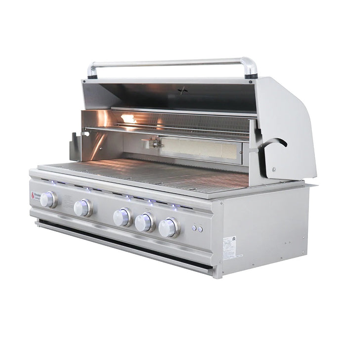 RCS Cutlass Pro 42 Inch Built-In Gas Grill With Rear Infrared Burner, Blue LED & Flame View Window
