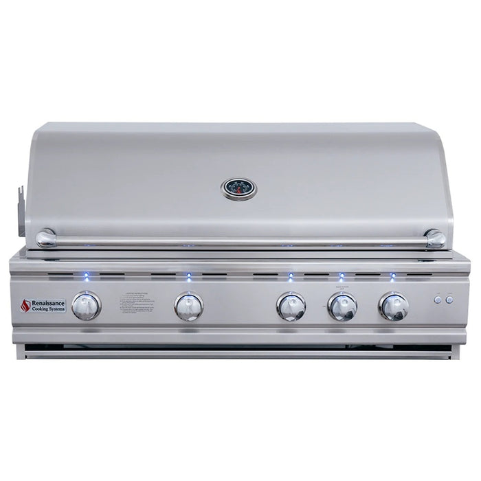 RCS Cutlass Pro 42 Inch Built-In Gas Grill With Rear Infrared Burner & Blue LED