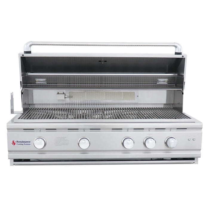 RCS Cutlass Pro 42 Inch Built-In Gas Grill With Rear Infrared Burner & Blue LED