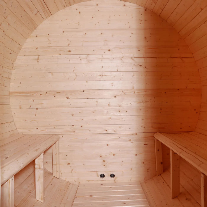 ALEKO 6-8 Person Outdoor/Indoor White Finland Pine Barrel Sauna