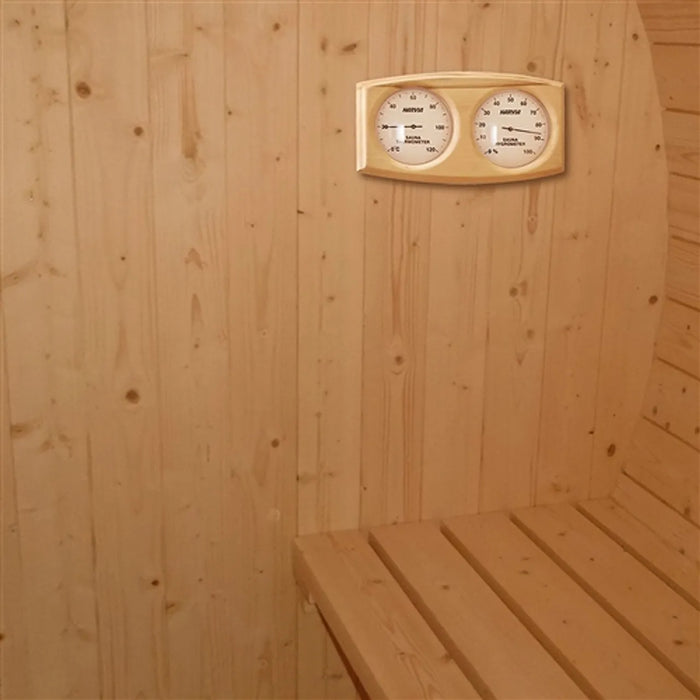 ALEKO 6-8 Person Outdoor/Indoor White Finland Pine Barrel Sauna