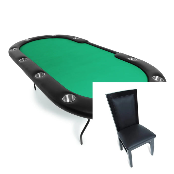 BBO Aces Pro Oval Poker Table Set With Chairs