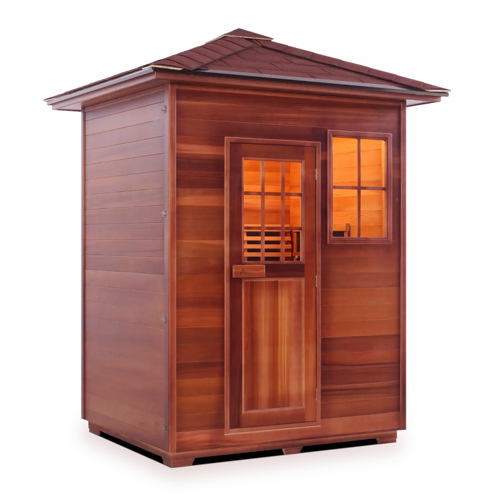 Enlighten SAPPHIRE 3 Person Outdoor Infrared/Traditional Sauna