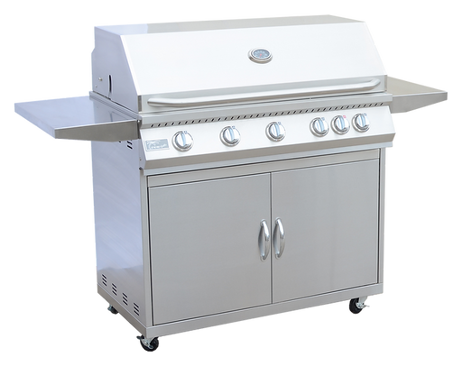 Seamless Polished Edge Hood Five Heavy Duty Stainless Steel Burners. Available in LP & NG