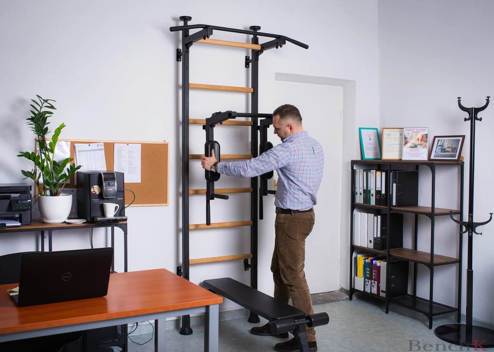 BenchK Multi-Functional Pull-Up Stall Bar w/ Dip Station & Bench 233B