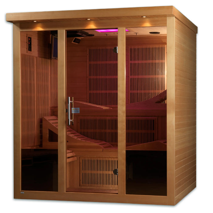Golden Designs Monaco 6-person PureTech™ Near Zero EMF FAR Infrared Sauna (Canadian Hemlock)