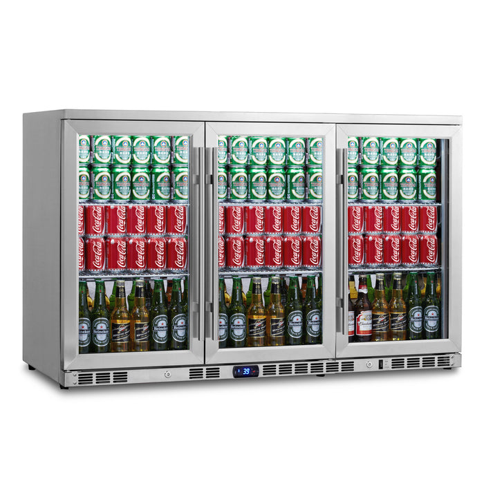 KingsBottle 53 Inch Heating Glass 3 Door Large Beverage Refrigerator