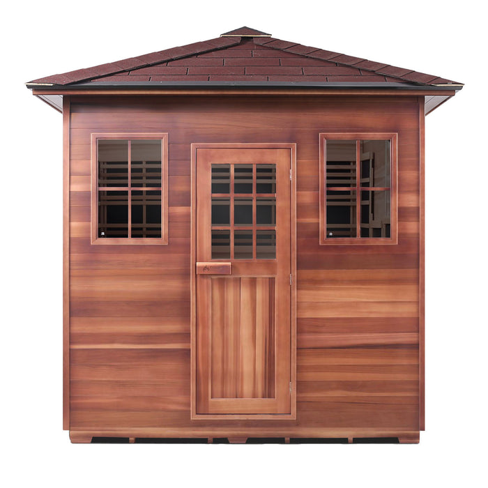 Enlighten SAPPHIRE 8 Person Outdoor Infrared/Traditional Sauna